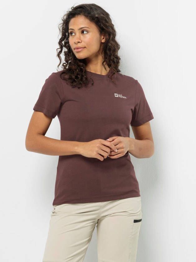 Jack Wolfskin Essential T-Shirt Women T-shirt van biologisch katoen Dames XS boysenberry