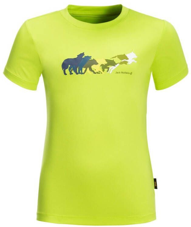 Jack Wolfskin Jumping Wolf T-Shirt Kids Functioneel T-shirt Kinderen 116 groen lime