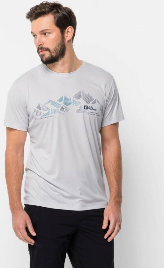 Jack Wolfskin Peak Graphic T-Shirt Men Functioneel shirt Heren XL wit white cloud