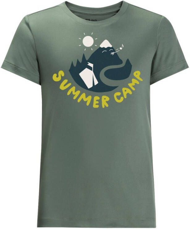Jack Wolfskin Summer Camp T-Shirt Kids Functioneel shirt Kinderen 128 hedge green hedge green