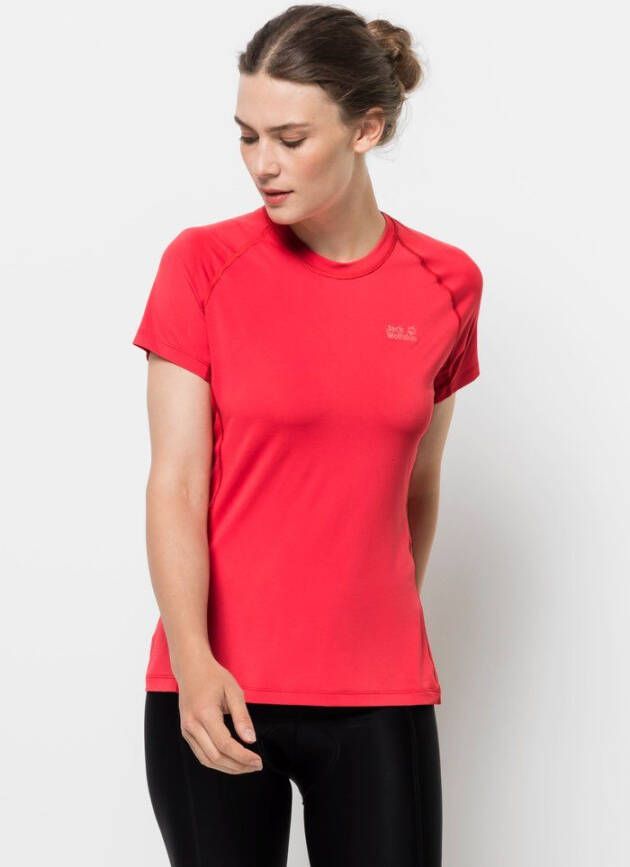 Jack Wolfskin Tourer Vent Support System T-Shirt Women Fietstricot Dames XS rood tulip red