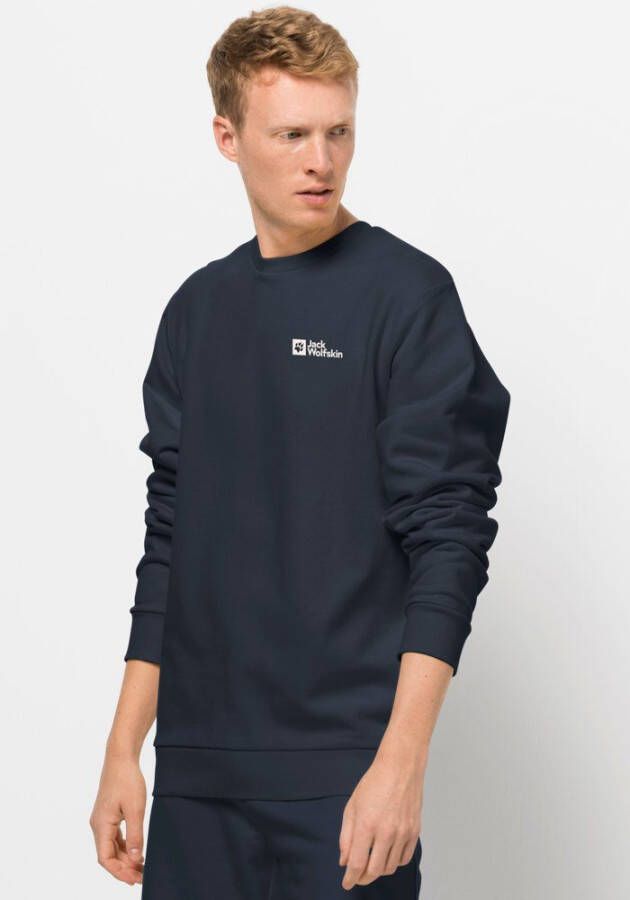 Jack Wolfskin Essential Crewneck Men Sweatshirt van biologisch katoen Heren 3XL blue night blue