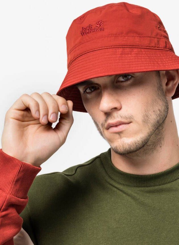 Jack Wolfskin Lightsome Bucket Hat Duurzame zonnehoed one size rood mexican pepper