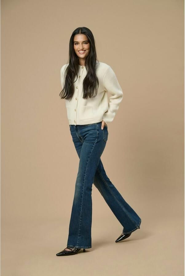JDY 5-pocket jeans KATHY HW FLARED JEANS DNM NOOS met uitlopende pijp in flared look - Foto 7