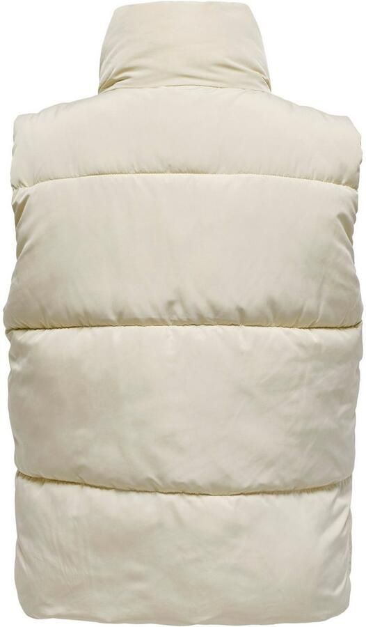 Jacqueline de Yong Mouwloze Gewatteerde Jas in Crème Beige Dames - Foto 5