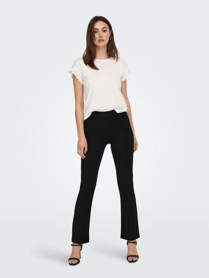 Jacqueline de Yong Zwarte broek met elastische taille Black Dames - Foto 2
