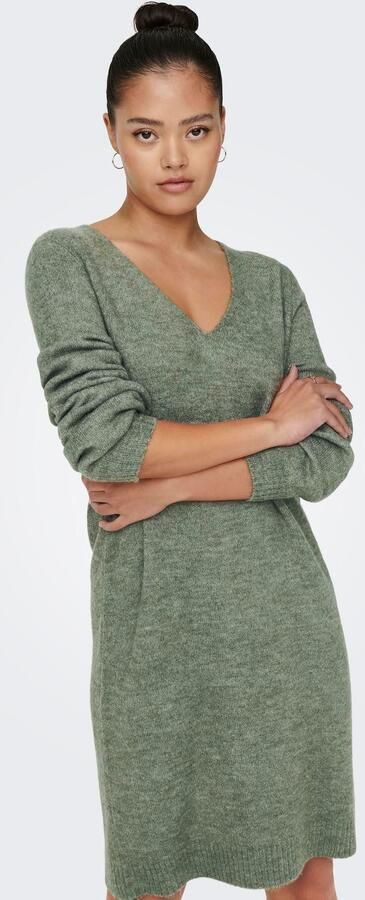 JDY Gebreide jurk ELANORA L S V-NECK DRESS KNT NOOS - Foto 8