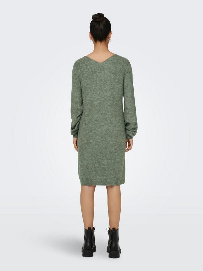 JDY Gebreide jurk ELANORA L S V-NECK DRESS KNT NOOS - Foto 5