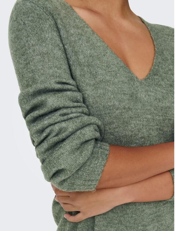 JDY Gebreide jurk ELANORA L S V-NECK DRESS KNT NOOS - Foto 2