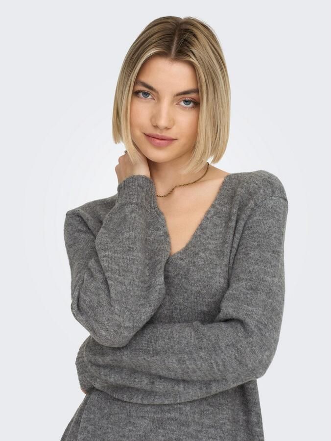 JDY Gebreide jurk ELANORA L S V-NECK DRESS KNT NOOS - Foto 3