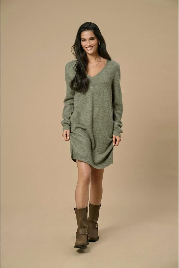 JDY Gebreide jurk ELANORA L S V-NECK DRESS KNT NOOS - Foto 6