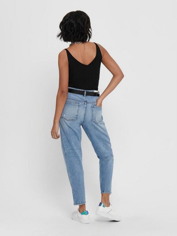 Jacqueline de Yong Zwart Geribbeld Gebreid V-hals Tank Top Black Dames - Foto 4