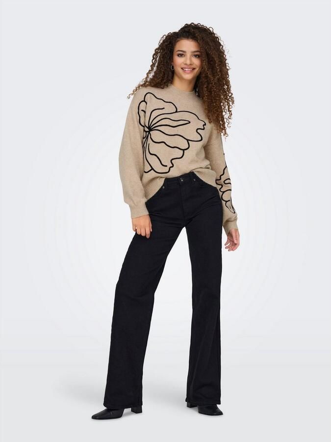 JDY Gebreide trui JELLA L S FLOWER PULLOVER KNT NOOS - Foto 4