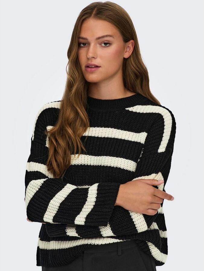 JDY Gebreide trui JUSTY L S STRIPE PULLOVER KNT NOOS - Foto 4