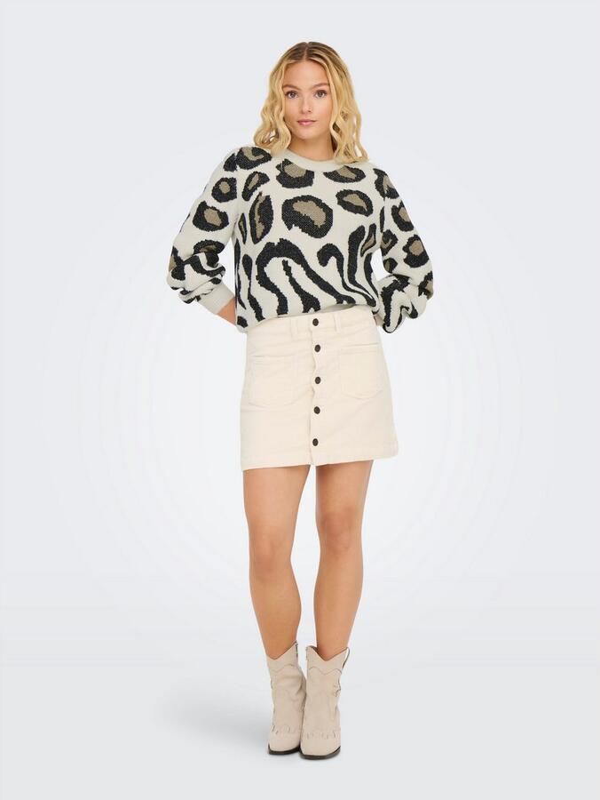 JDY Gebreide trui LORRAINE ANIMAL L S PULLOVER KNT NOOS - Foto 4