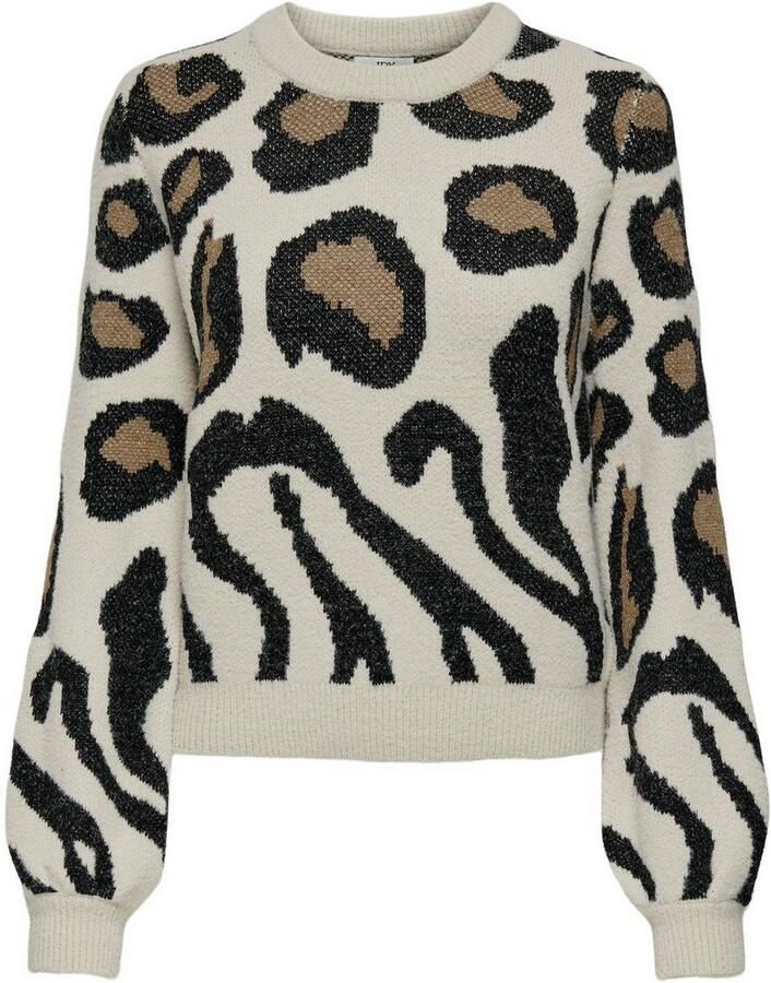 JDY Gebreide trui LORRAINE ANIMAL L S PULLOVER KNT NOOS