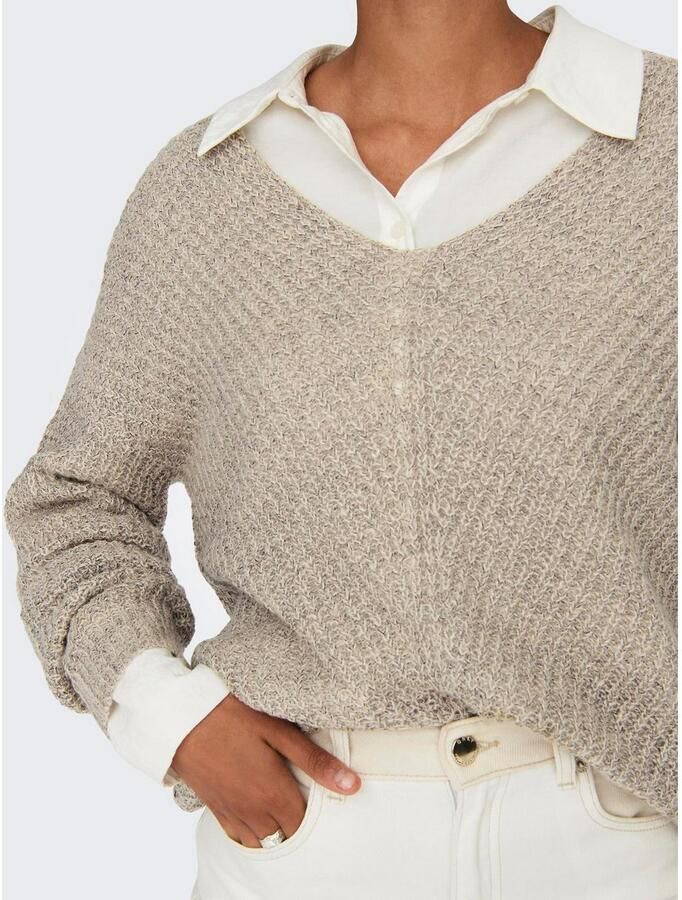 Jacqueline de Yong Beige Gebreide Trui met Lange Mouwen Beige Dames - Foto 9