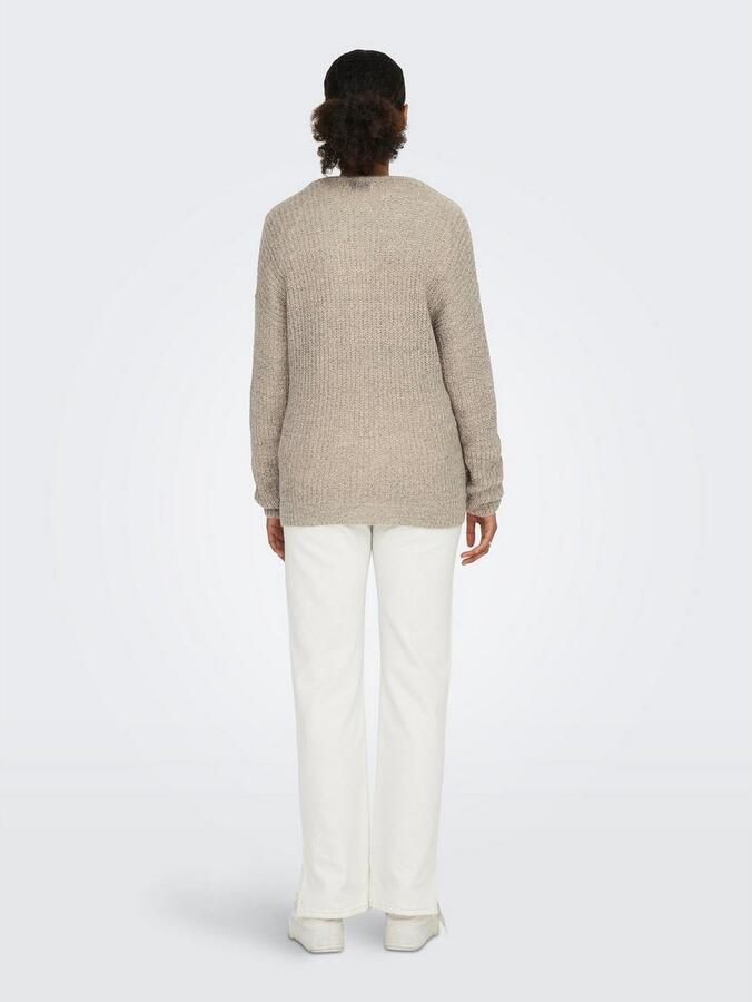 Jacqueline de Yong Beige Gebreide Trui met Lange Mouwen Beige Dames - Foto 2