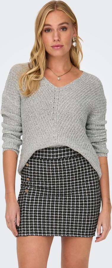 Jacqueline de Yong Grijze effen gebreide trui met lange mouwen Gray Dames - Foto 9