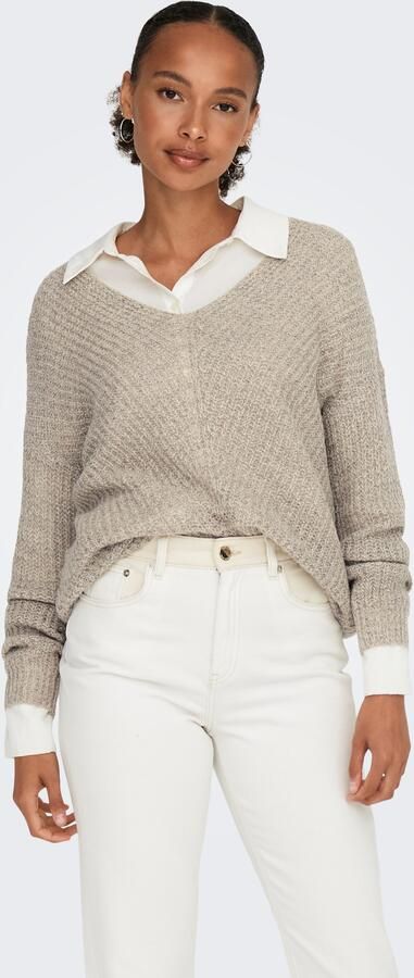 Jacqueline de Yong Beige Gebreide Trui met Lange Mouwen Beige Dames - Foto 8
