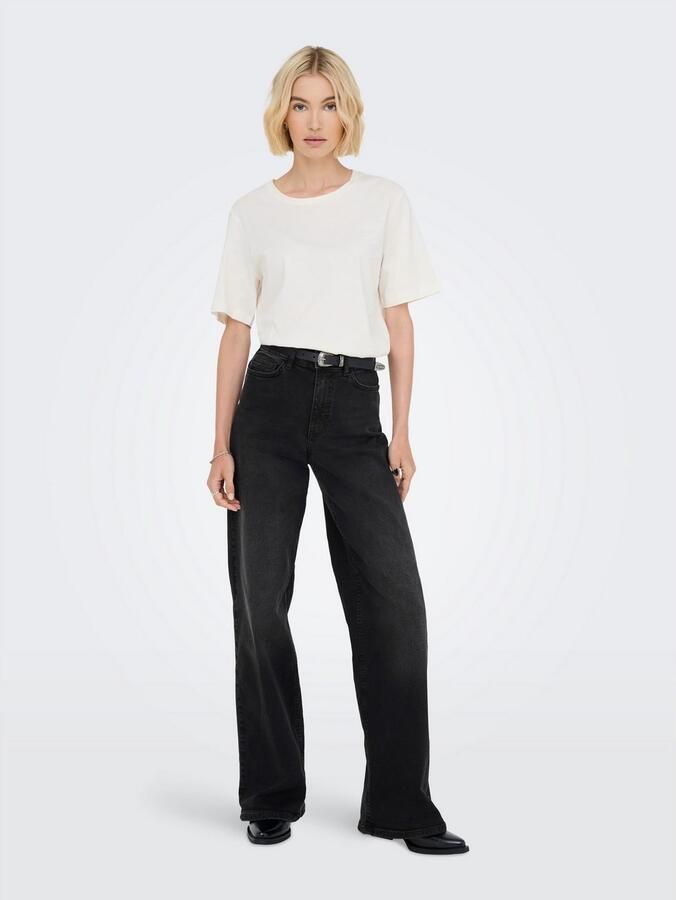 JDY High-waist jeans FELINA-FINA HW WIDE BLK JEANSDNM NOOS - Foto 4