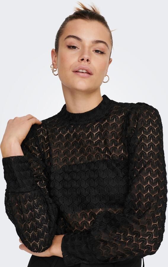 Jacqueline de Yong Kanten Top met Lange Mouwen voor Dames Black Dames - Foto 5