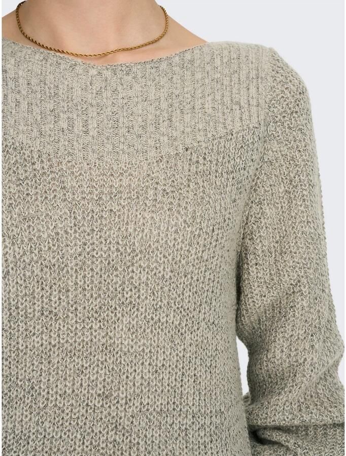 Jacqueline de Yong Beige Boothals Sweater Jurk Beige Dames