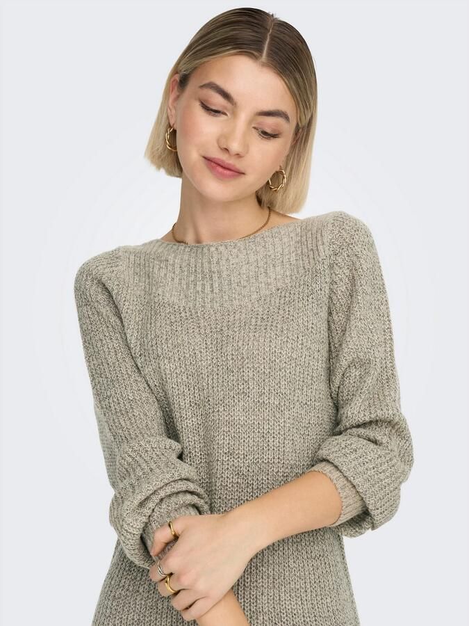 Jacqueline de Yong Beige Boothals Sweater Jurk Beige Dames - Foto 4