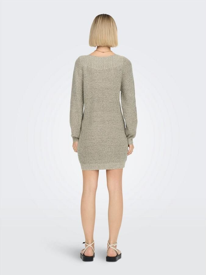 Jacqueline de Yong Beige Boothals Sweater Jurk Beige Dames - Foto 3