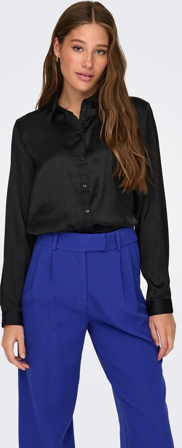 Jacqueline de Yong Zwarte damesoverhemd met lange mouwen Black Dames - Foto 7