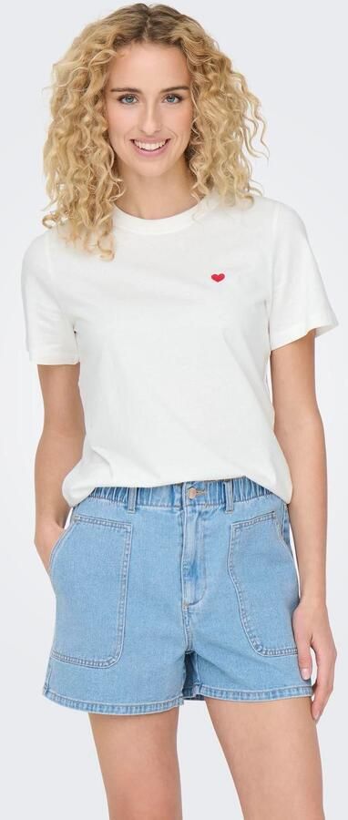 Jacqueline de Yong Dames Katoenen T-shirt Lente Zomer Collectie White Dames - Foto 8