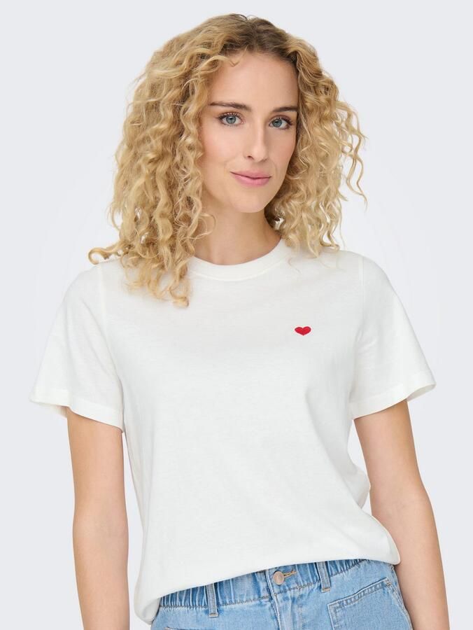 Jacqueline de Yong Dames Katoenen T-shirt Lente Zomer Collectie White Dames - Foto 5