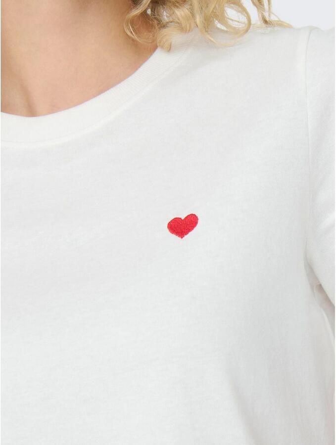 Jacqueline de Yong Dames Katoenen T-shirt Lente Zomer Collectie White Dames - Foto 4