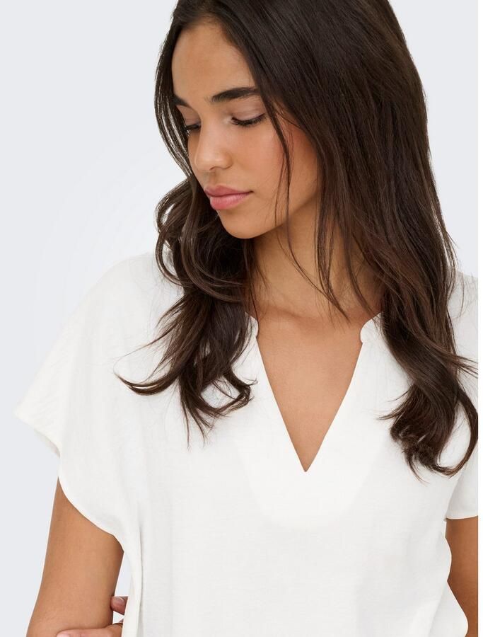 Jacqueline de Yong Leeuw Korte Mouw Top White Dames - Foto 5