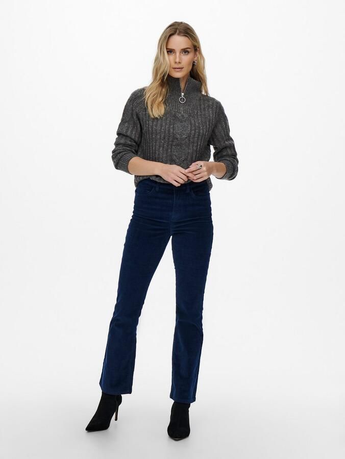 JDY Trui met staande kraag ANDREA L S ZIP CABLE PULLOVE KNT NOOS - Foto 4