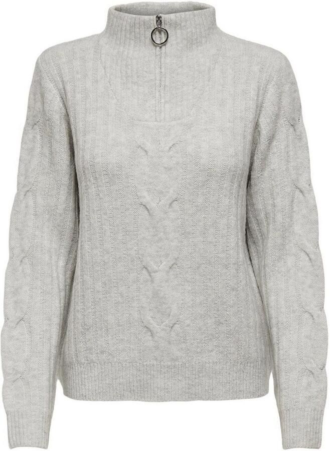 JDY Trui met staande kraag ANDREA L S ZIP CABLE PULLOVE KNT NOOS - Foto 5