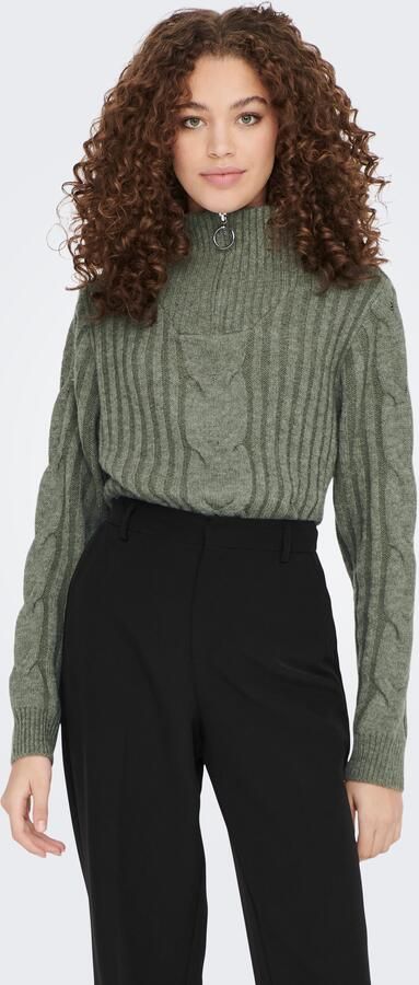 JDY Trui met staande kraag ANDREA L S ZIP CABLE PULLOVE KNT NOOS - Foto 6