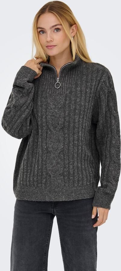 JDY Trui met staande kraag ANDREA L S ZIP CABLE PULLOVE KNT NOOS - Foto 9