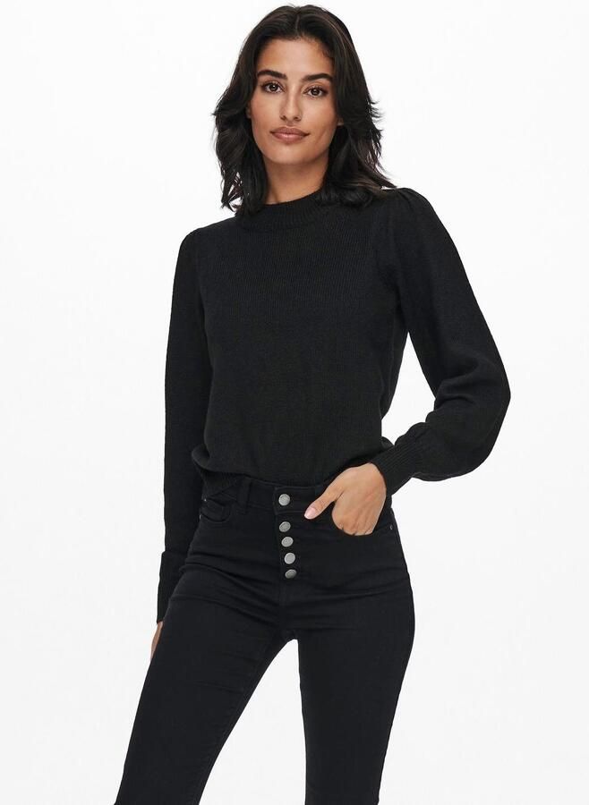 Jacqueline de Yong Klassieke Zwarte Gebreide Coltrui voor Herfst Winter Black Dames - Foto 6