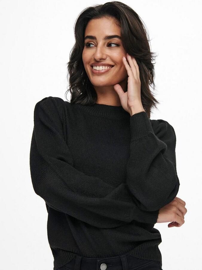 Jacqueline de Yong Klassieke Zwarte Gebreide Coltrui voor Herfst Winter Black Dames - Foto 3