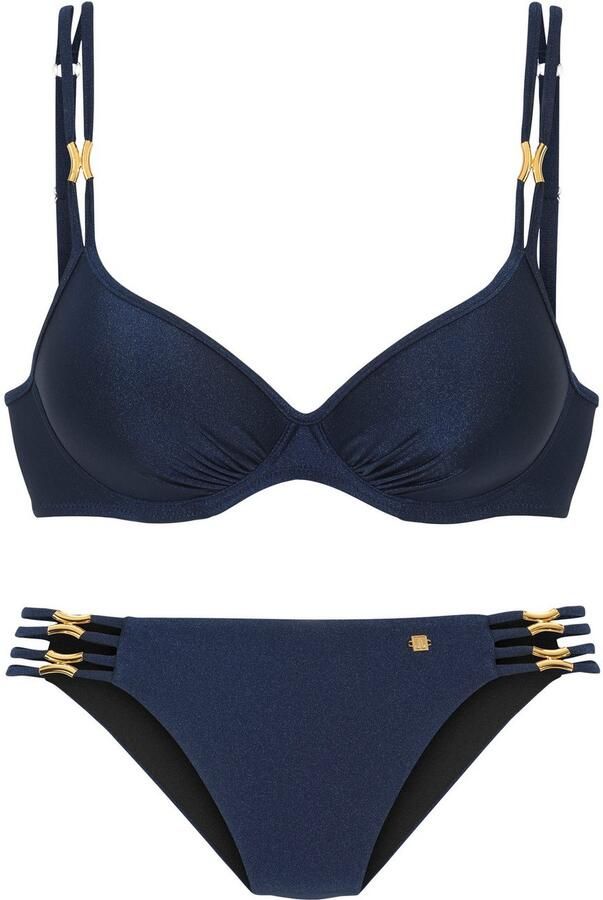 Jette Joop Beugelbikini Giulia met goudkleurige glanzende coating en accessoires - Foto 3