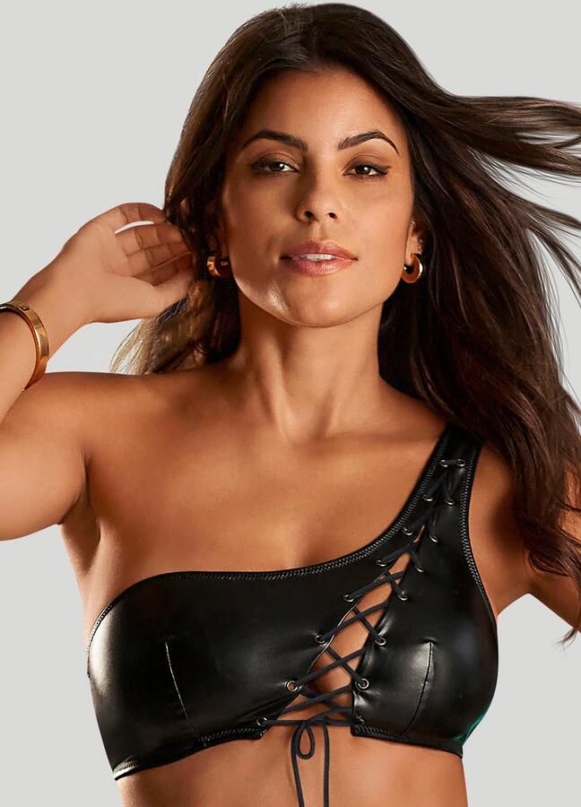 Jette Joop Bralette-bh van zacht materiaal in lederlook sexy lingerie sexy ondergoed - Foto 5