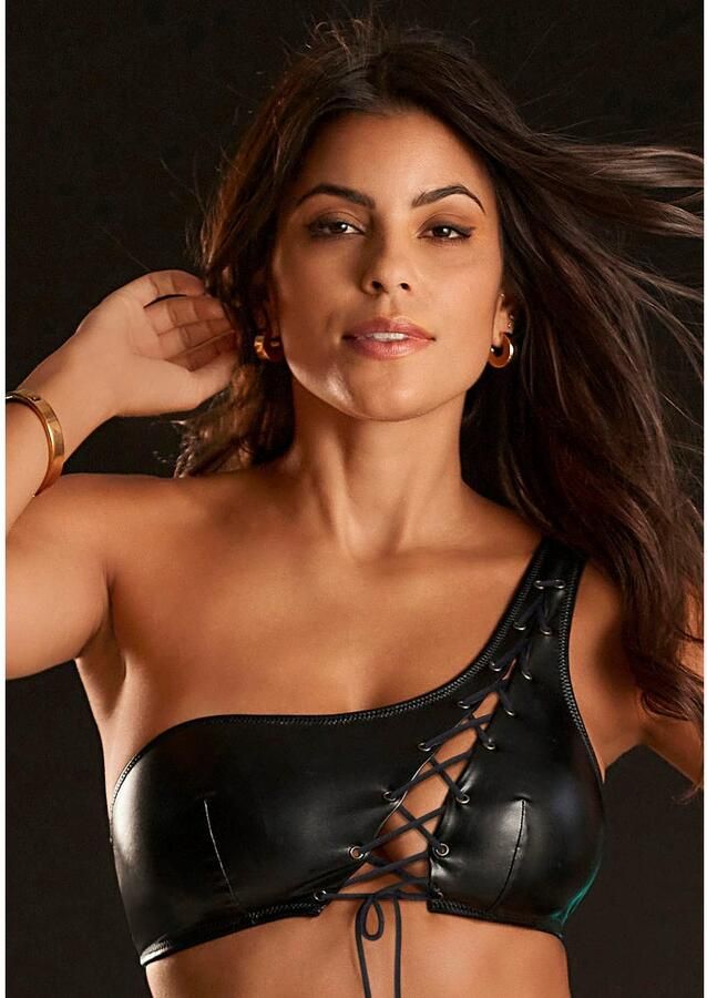 Jette Joop Bralette-bh van zacht materiaal in lederlook sexy lingerie sexy ondergoed - Foto 3