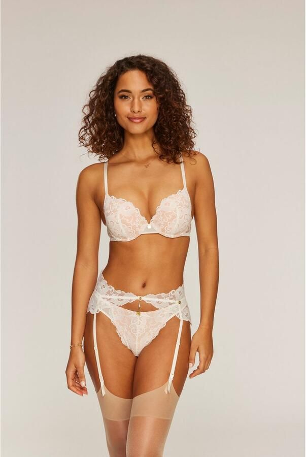 Jette Joop String met mix van fijn kant en soft-mesh