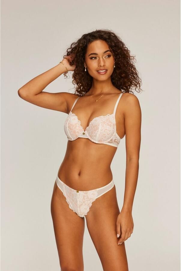 Jette Joop String met mix van fijn kant en soft-mesh - Foto 5