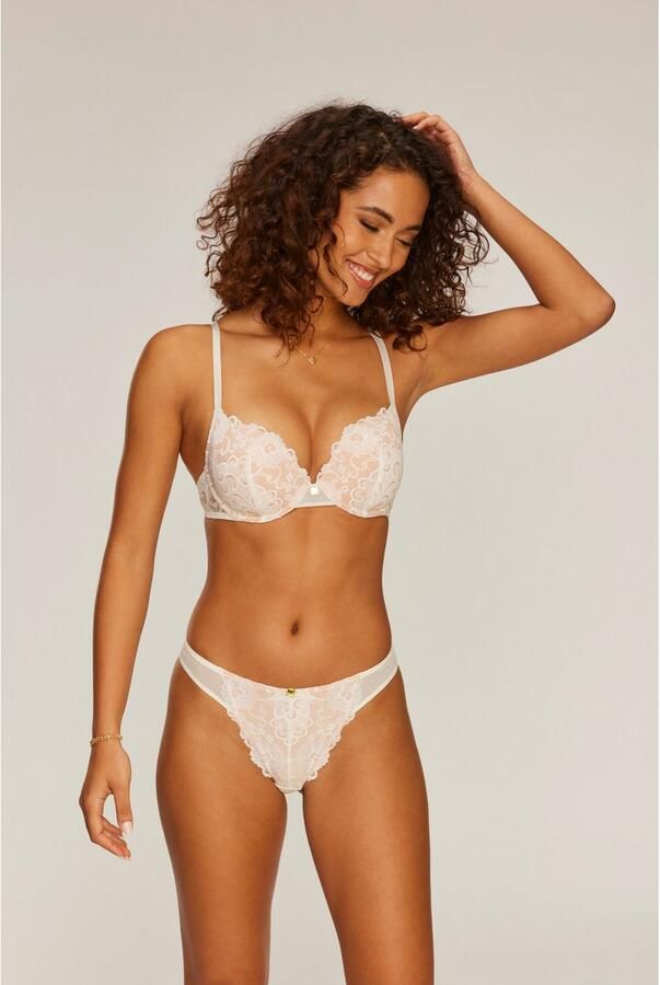 Jette Joop String met mix van fijn kant en soft-mesh - Foto 9