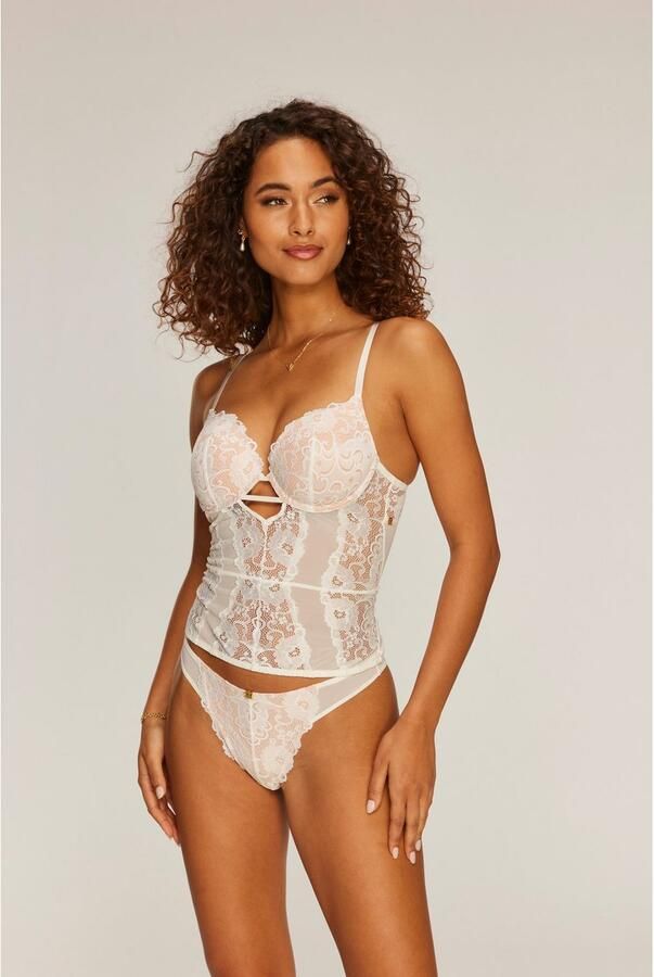 Jette Joop String met mix van fijn kant en soft-mesh - Foto 7