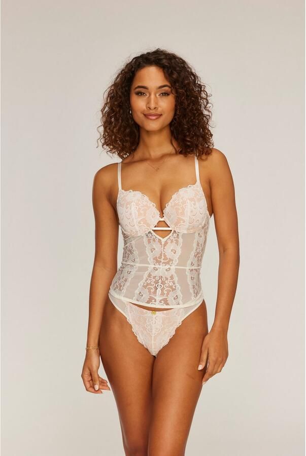 Jette Joop String met mix van fijn kant en soft-mesh - Foto 3