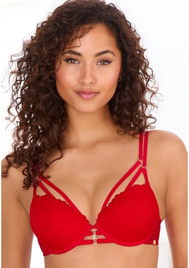 Jette Joop Push-up-bh met beugel en spannende ring- en banddetails sexy lingerie