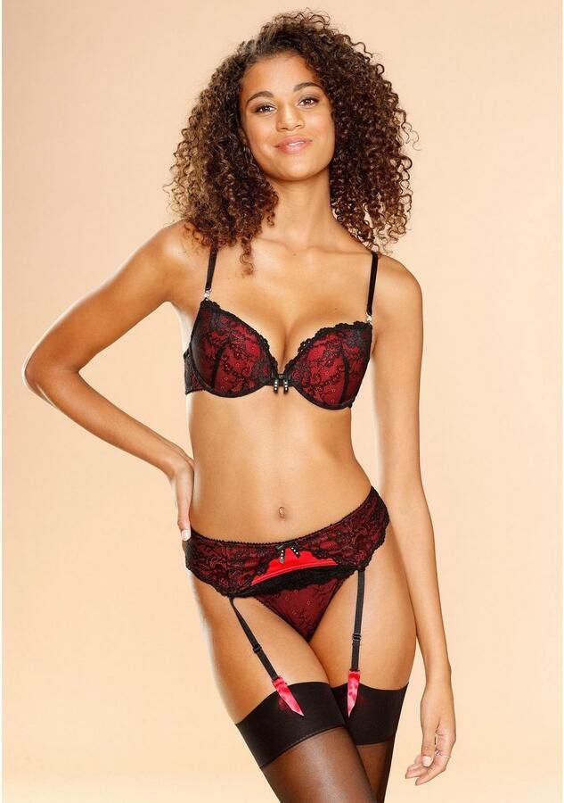 Jette Joop Jarretelgordeltje met gekleurd tegengevoerde kant